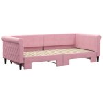 Lit banquette 2 places - canapé / lit de jour avec gigogne - multifonctionnel - rose 90x200 cm cal1196614 ... Lit banquette 2 places - canapé / lit de jour avec gigogne - multifonctionnel - rose 90x200 cm cal1196614 ...