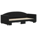 Lit banquette 2 places - canapé / lit de jour avec lit gigogne noir 90x190 cm velours cal3509317 Lit banquette 2 places - canapé / lit de jour avec lit gigogne noir 90x190 cm velours cal3509317
