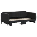 Lit banquette 2 places - canapé / lit de jour avec lit gigogne noir 90x190 cm velours cal8023951 Lit banquette 2 places - canapé / lit de jour avec lit gigogne noir 90x190 cm velours cal8023951