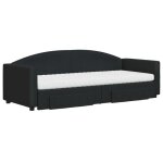 Lit banquette 2 places - canap� / lit de jour avec gigogne et tiroirs noir 80x200 cm tissu cal4338789 ...