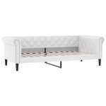 Lit banquette 2 places - canapé / lit de jour matelas inclus - multifonctionnel - blanc 90x200 cm similicuir ... Lit banquette 2 places - canapé / lit de jour matelas inclus - multifonctionnel - blanc 90x200 cm similicuir ...