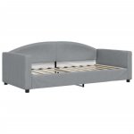 Lit banquette 2 places - canapé / lit de jour matelas inclus - multifonctionnel - gris clair 90x190 cm ... Lit banquette 2 places - canapé / lit de jour matelas inclus - multifonctionnel - gris clair 90x190 cm ...