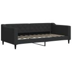 Lit banquette 2 places - canap� / lit de jour matelas inclus - multifonctionnel - noir 90x190 cm tissu ...