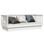 Lit banquette 2 places - canap� / lit de jour - multifonctionnel - blanc 80x200 cm bois de pin massif ...