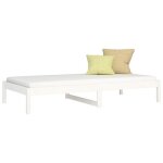 Lit banquette 2 places - canap / lit de jour - multifonctionnel - blanc 90x190 cm bois de pin massif ...