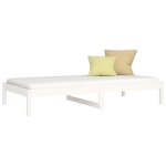 Lit banquette 2 places - canap / lit de jour - multifonctionnel - blanc 90x200 cm bois de pin massif ...