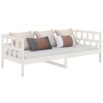 Lit banquette 2 places - canap / lit de jour - multifonctionnel - blanc bois de pin massif 90x200 cm ...