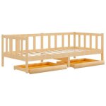 Lit banquette 2 places - canap / lit de jour - multifonctionnel - avec tiroirs 90x200 cm bois pin massif ...