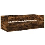Lit banquette 2 places - canap� / lit de jour avec tiroirs - multifonctionnel - ch�ne fum� 75x190 cm ...