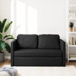 Lit banquette 2 places - convertible - canap - lit 2 en 1 noir 112x174x55 cm similicuir cal1776098