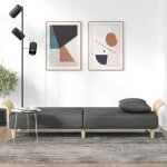 Lit banquette 2 places - convertible - canap - lit avec accoudoirs gris fonc tissu cal6107549