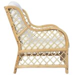 Lit banquette 2 places - convertible - canapé avec coussin rotin naturel et lin cal9032182 Lit banquette 2 places - convertible - canapé avec coussin rotin naturel et lin cal9032182