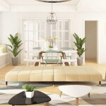 Lit banquette 2 places - convertible - canap - lit  2 places crme velours cal6688756
