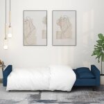 Lit banquette 2 places - convertible - canap - lit  2 places avec deux oreillers bleu velours cal8491554 ...