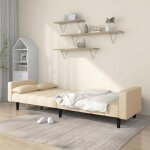 Lit banquette 2 places - convertible - canap� - lit � 2 places avec deux oreillers cr�me tissu cal7705456 ...