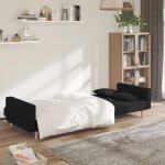 Lit banquette 2 places - convertible - canap - lit  2 places avec deux oreillers noir tissu cal2624080 ...