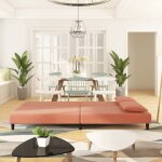 Lit banquette 2 places - convertible - canapé - lit à 2 places avec deux oreillers rose velours cal4695322 ... Lit banquette 2 places - convertible - canapé - lit à 2 places avec deux oreillers rose velours cal4695322 ...