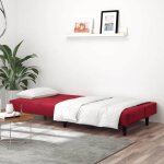 Lit banquette 2 places - convertible - canap - lit 2 places rouge bordeaux velours cal3490835