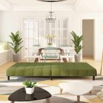 Lit banquette 2 places - convertible - canap - lit  2 places vert clair velours cal2232093