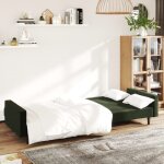 Lit banquette 2 places - convertible - canap - lit  2 places vert fonc velours cal1593554