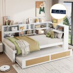 Lit banquette 90x200 lit 1 place avec sommier et ports usb lit pour enfant adulte ado compartiments de ...