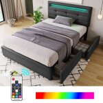 Lit banquette 90x200 cm avec �tag�res et bureau lit enfant / ado bois massif avec 2 coffres et prise ...