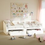 Lit banquette extensible 90  180x200 cm - ambiance - lit gigogne modulable avec 2 tiroirs de rangement ...