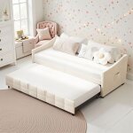 Lit banquette gigogne - nov�lys - 90x200cm - canap� - lit extensible avec tiroir - lit poches de rangement ...