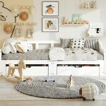 Lit banquette gigogne - novlys - 90x200cm extensible en 180x200cm - avec 2 tiroirs de rangement - bois ...