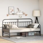 Lit banquette avec lit gigogne vidaxl noir 107x203 cm acier 42002641