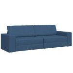 Promotion lit banquette sofa relaxcanap lit au sol 2 - en - 1 bleu 245x150x605 cm tissu 64123 - bestmeuble ...