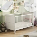 Lit � barreaux b�b� 60x120 cm - convertible en lit simple de la naissance jusqu?� 3 ans - lit �volutif ...