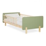 Lit � barreaux - homestyle4u - 90x200 cm - bois massif - vert - 1 place