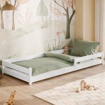 Lit avec barri�res petits - meubles - lily - 198 x 97 x 29cm - blanc