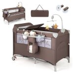 Lit bb 5 en 1 berceau portable lit parapluie pliable avec table  langer matelas bote  musique jouets ...