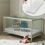 Lit b�b� 70x140 - matelas inclus - lit � barreaux pour b�b� - r�glable en hauteur - barreaux amovibles ...