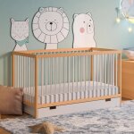 Lit bb 70x140 - matelas inclus - lit  barreaux avec tiroir - rglable en hauteur - bois de htre - ...
