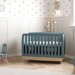 Lit bb  barreaux louison 60x120 bleu - lt7086 - bleu - terre de nuit