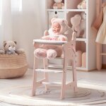 Lit bb berceau - robotime robud baby doll chaise haute rose