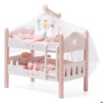 Lit bb berceau - robotime robud berceau rose pour poupe