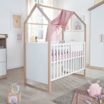 Lit bébé et cododo 2 - en - 1 - 60 x 120 cm - roba - cabane - chêne / blanc Lit bébé et cododo 2 - en - 1 - 60 x 120 cm - roba - cabane - chêne / blanc