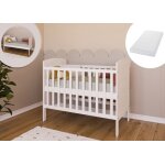 Lit b�b� �volutif 3en1 - matelas en mousse inclus - lit enfant - sommier r�glable en hauteur - lit � ...