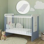 Lit b�b� �volutif 60x120 cm - d�s la naissance - matelas inclus - lit � barreaux - sommier r�glable en ...