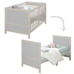 Lit b�b� �volutif 70 x 140 roba easy sleep - coins de transformation inclus - bois / gris