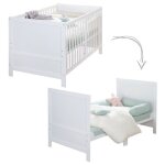 Lit bébé Évolutif 70 x 140 roba easy sleep - coins de transformation inclus - bois laqué blanc Lit bébé Évolutif 70 x 140 roba easy sleep - coins de transformation inclus - bois laqué blanc
