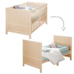 Lit bébé Évolutif 70 x 140 roba easy sleep - coins de transformation inclus - bois naturel Lit bébé Évolutif 70 x 140 roba easy sleep - coins de transformation inclus - bois naturel