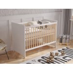 Lit bebe evolutif en bois pin blanc 120x60cm lit pour bebe transformable en un canap - lit avec une ...
