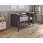 Lit bebe evolutif avec matelas - lit bebe set complet 120x60 cm boisanthracite - pin convertible