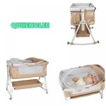 Lit bebe multifonctionnel - couffin pliant  roulettes - blanc cass - produits pour bbs - berceau
