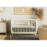 Lit b�b� vigo 120x60cm ? lit enfant minimaliste en bois de pin avec barri�re lat�rale amovible